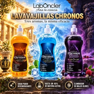 Lavavajillas Chronos de Laboncler en tres aromas: canela y naranja, Ártico y Black, 750 g