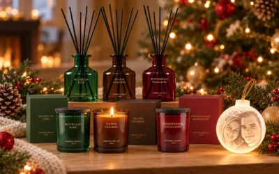 Regalos de Navidad con aroma: velas, mikados y detalles con foto